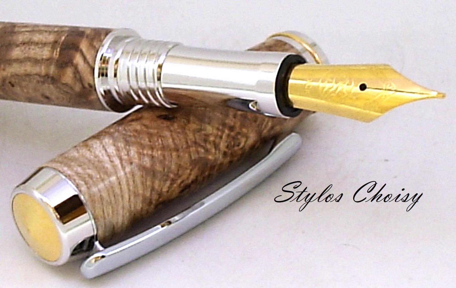 Plume confidence evolution broussin de frene noir platine et or 14k 8