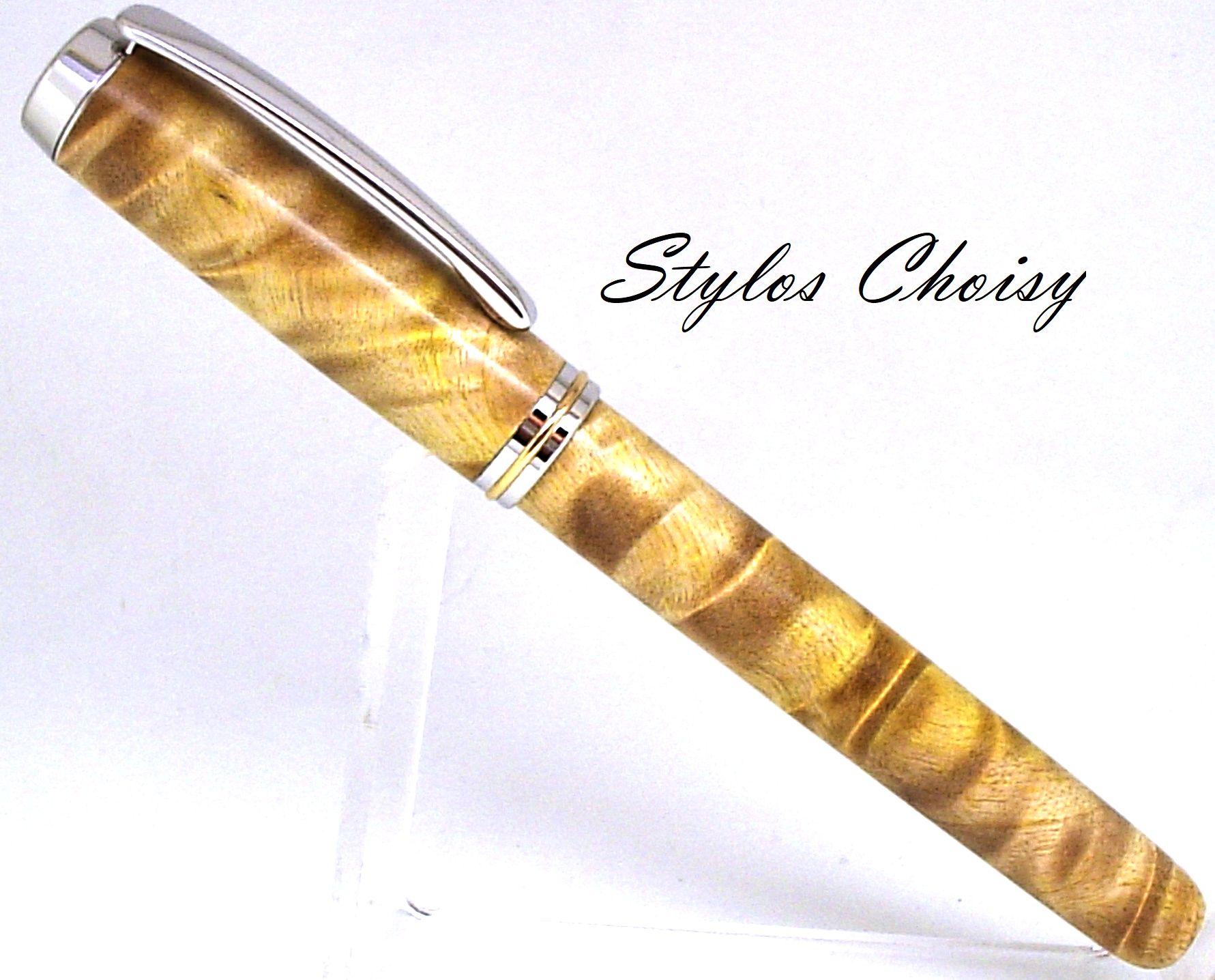 Plume confidence fourche de peuplier ecostabilise jaune platine et or 10k 1