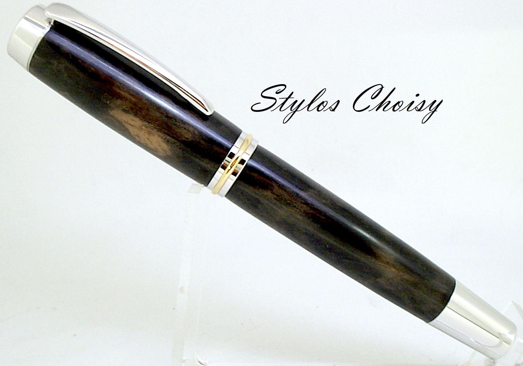 Plume confidence senior ebene marbre du congo platine et or 14 carats 1