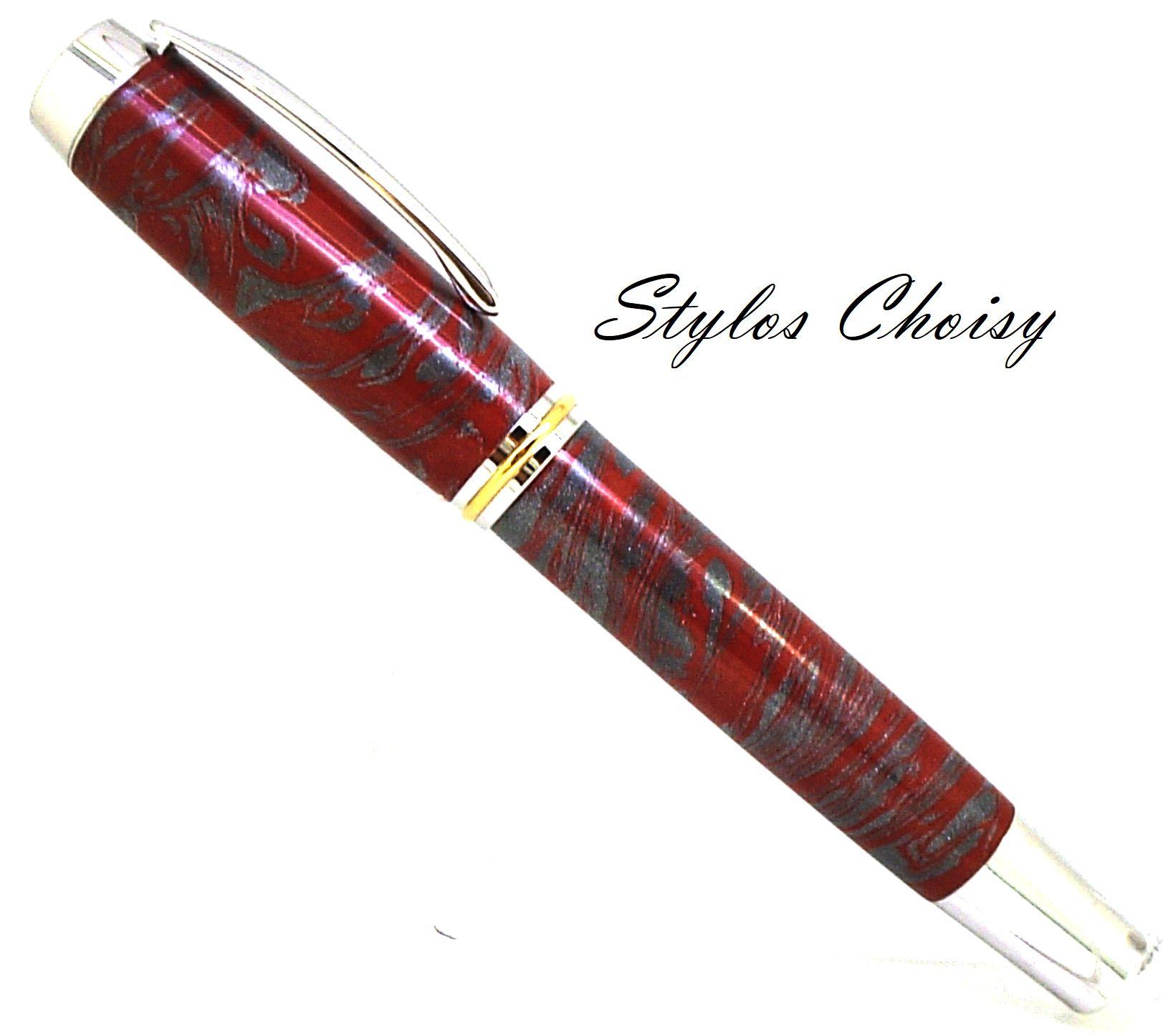 Plume confidence senior metal composite m3 mokume platine et or 14k 1