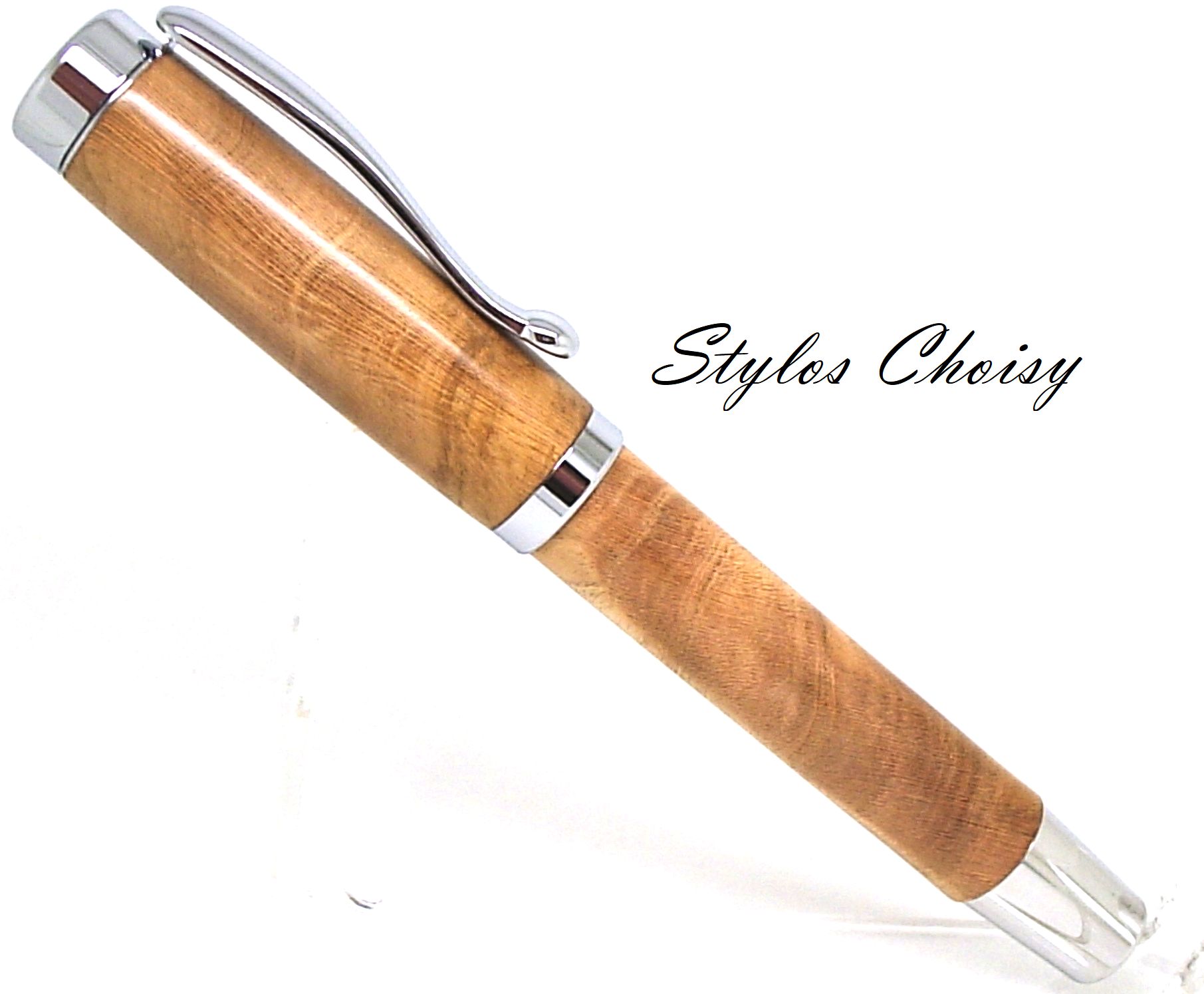 Plume decouverte ii loupe de merisier et chrome 1