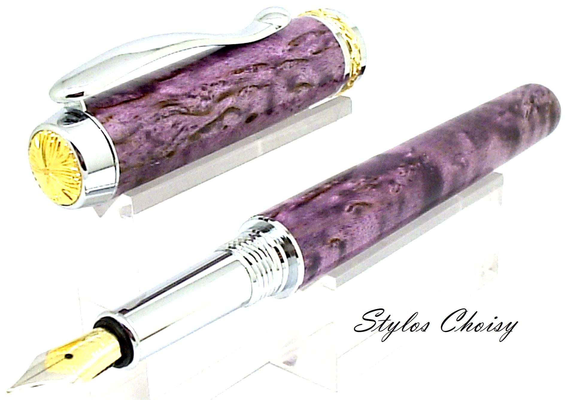 Plume desir bouleau gele ecostabilise violet platine et or 4
