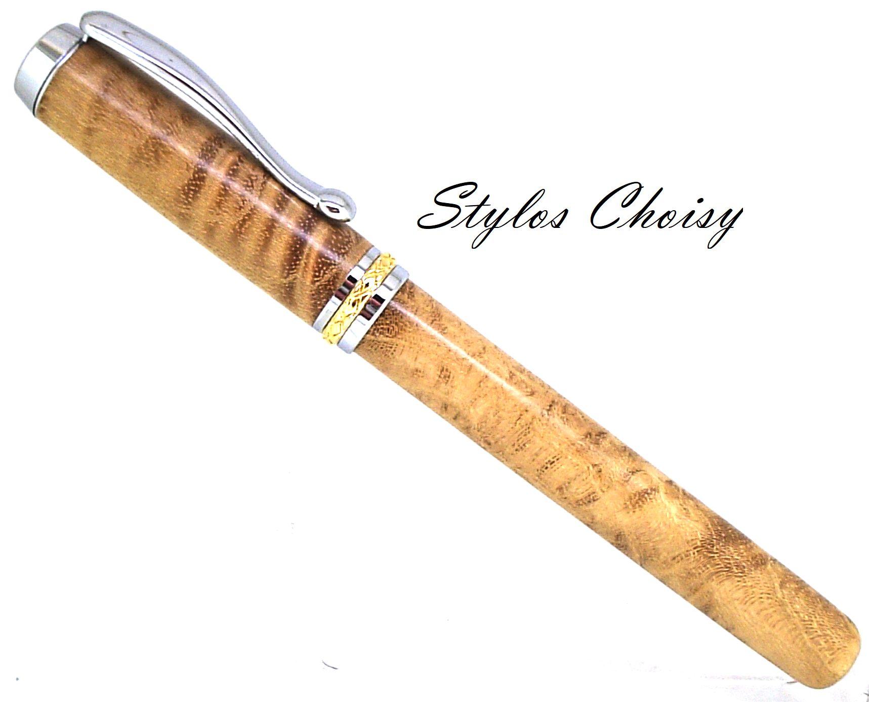 Plume desir broussin d acacia chrome et or 10 carats 1