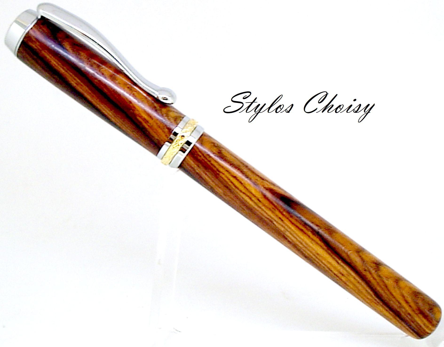 Plume desir cocobolo platine et or 10 carats 1