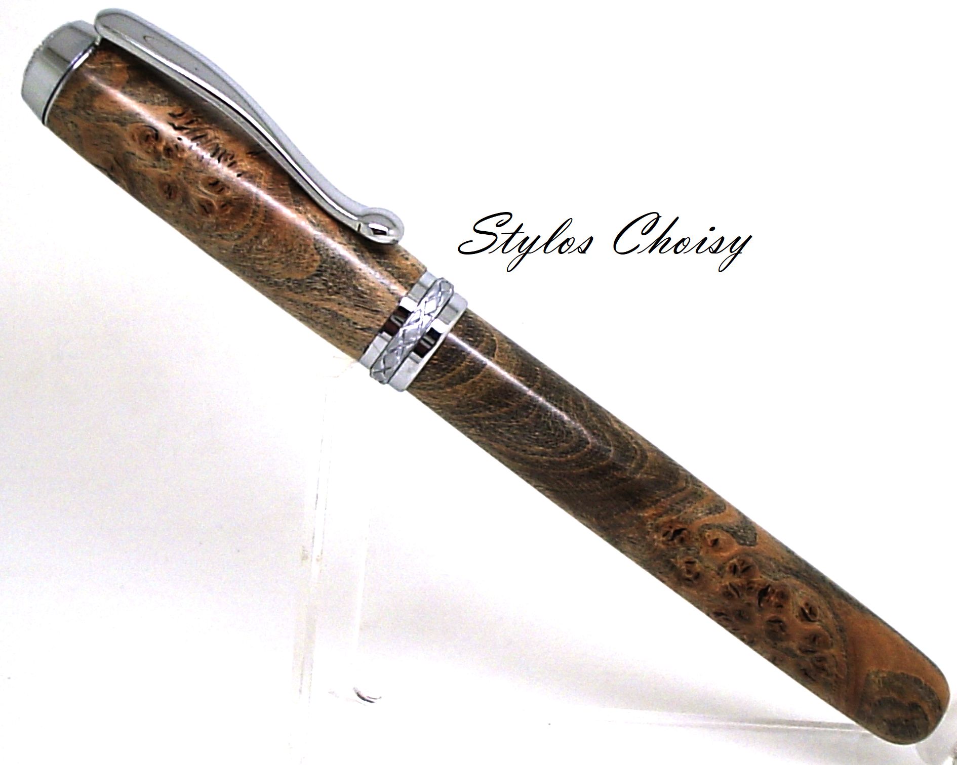 Plume desir en broussin de hetre chrome et chrome satine 1