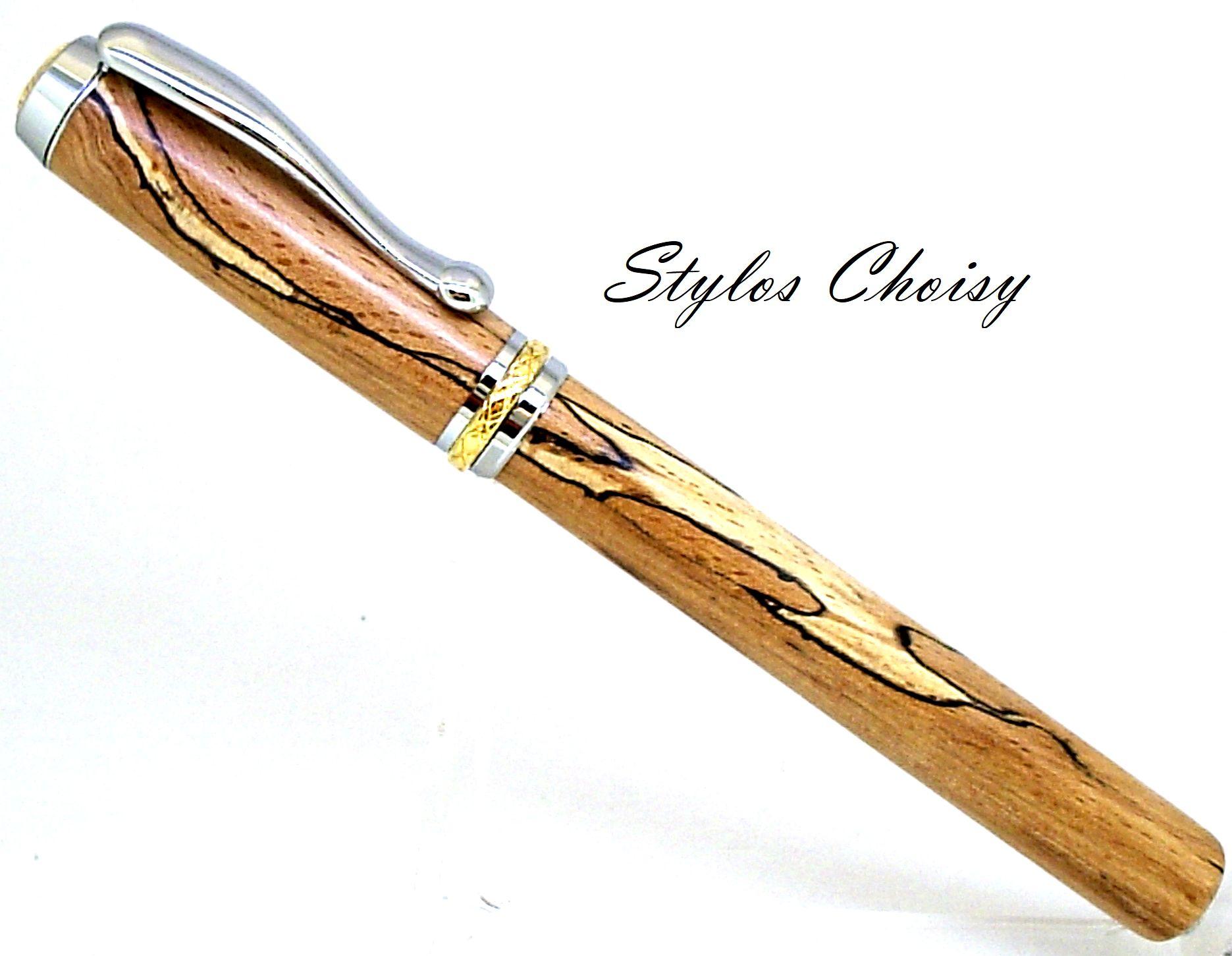 Plume desir hetre echauffe platine et or 10 carats 1