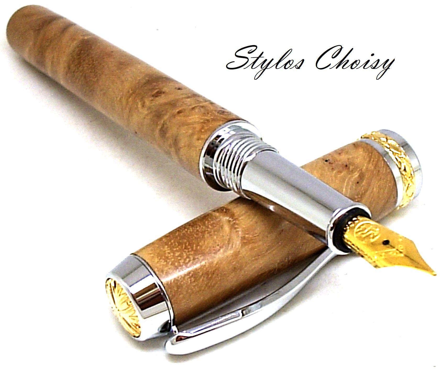 Plume desir loupe d amandier platine et or 10 carats 7