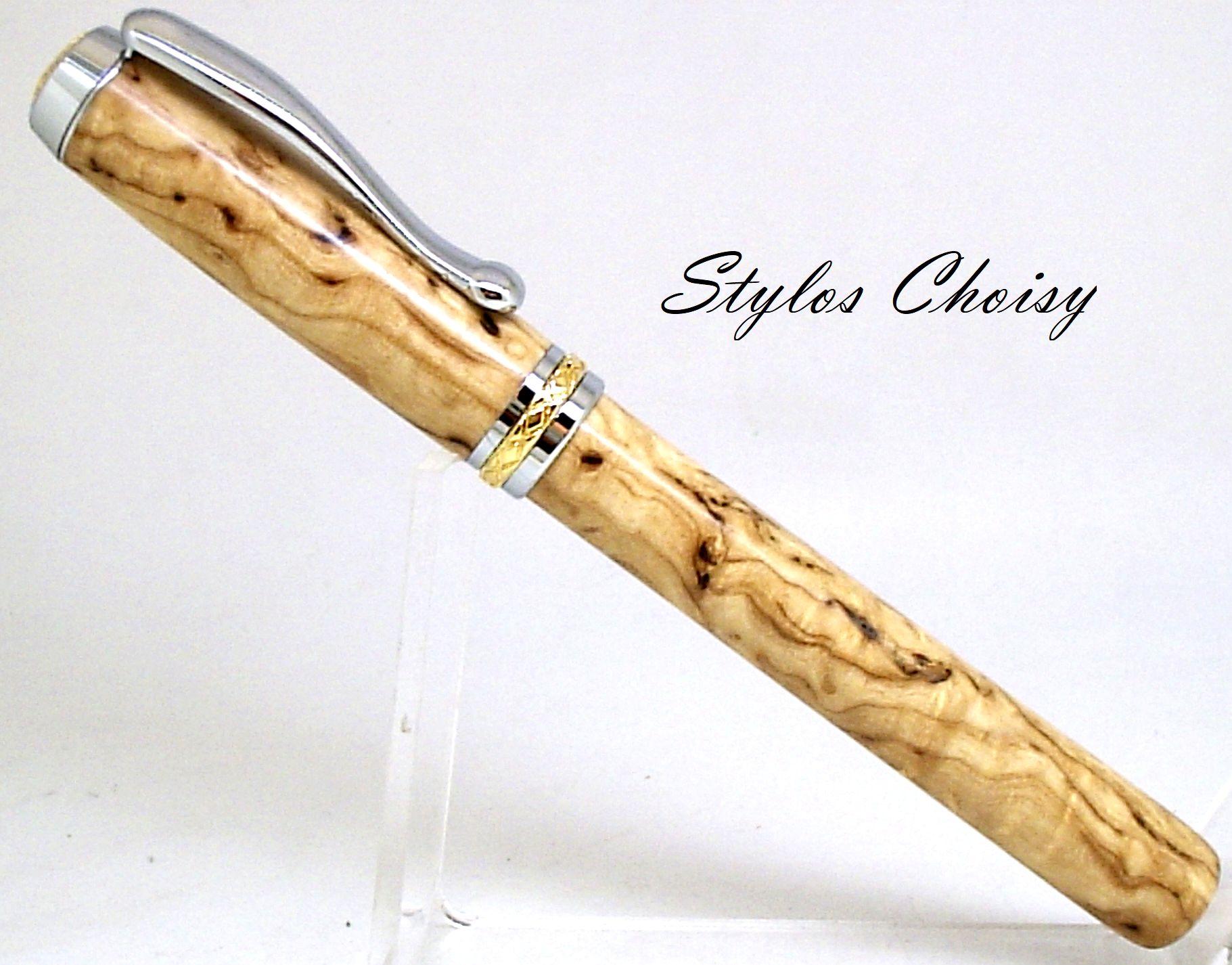Plume desir loupe de frene platine et or 10 carats 1