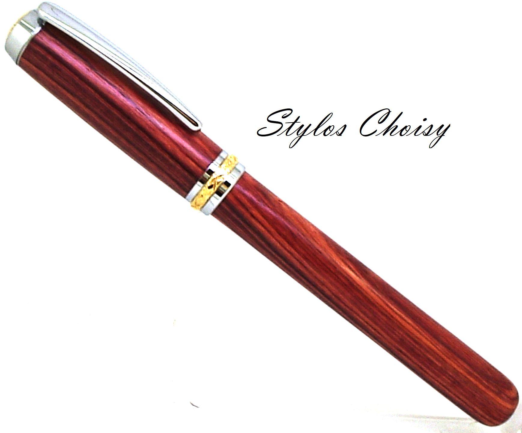 Plume desir palissandre bois de rose chrome et or 10 carats 1