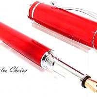 Plume elegance 5 or rose galalithe rouge et platine 5