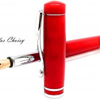 Plume elegance 5 or rose galalithe rouge et platine 6