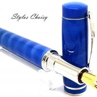 Plume elegance senior galalithe bleue nacree et ondee 4