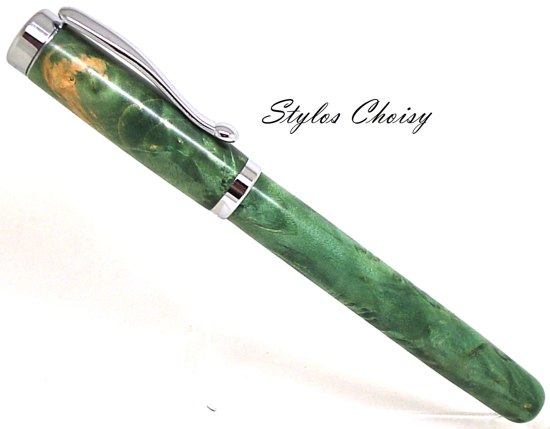 Plume emotion loupe d erable ecostabilise vert et platine 1