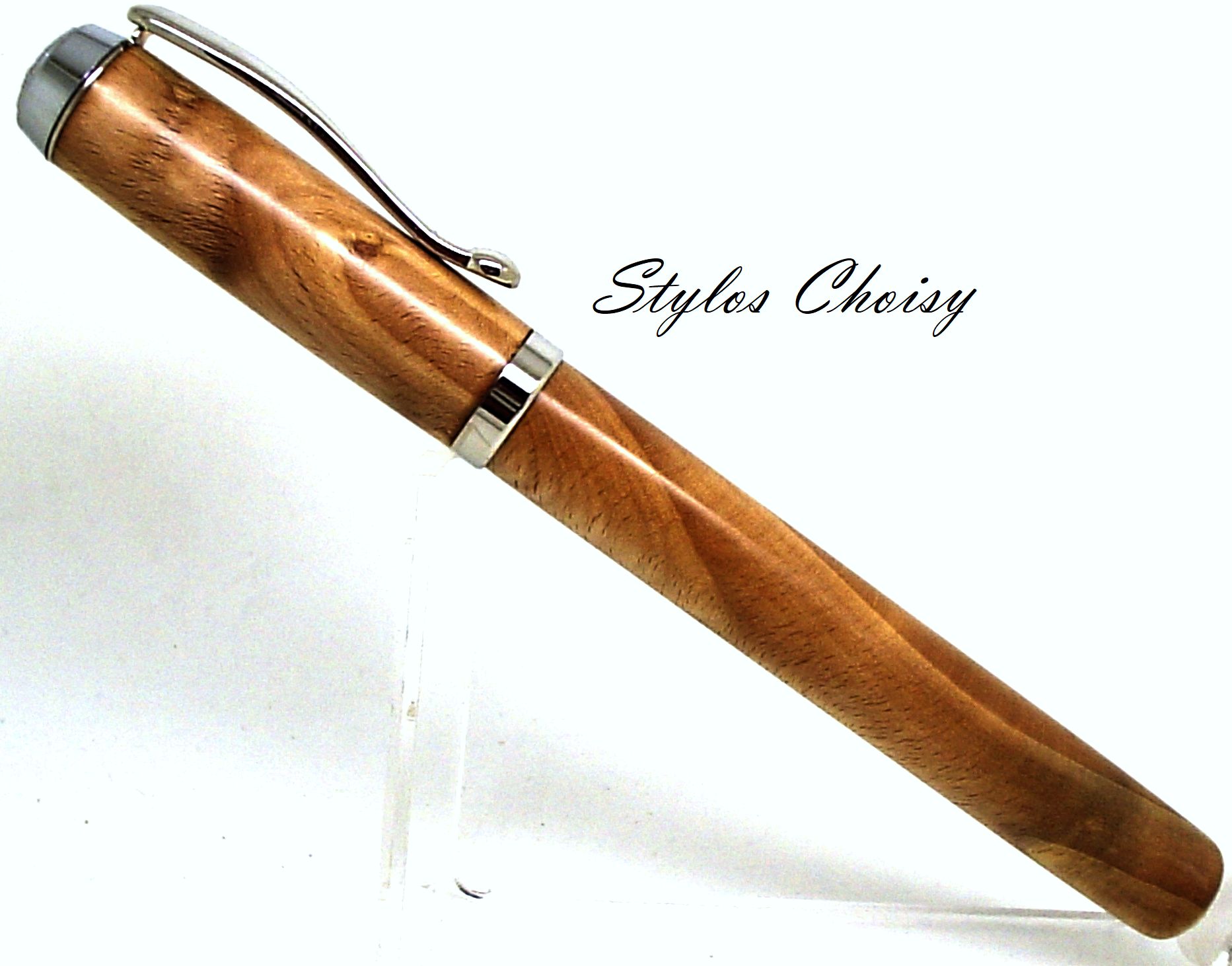 Plume emotion loupe de hetre et platine 1