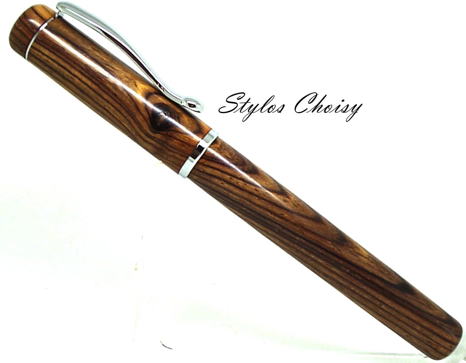 Plume emotion ronce de cocobolo et platine 1