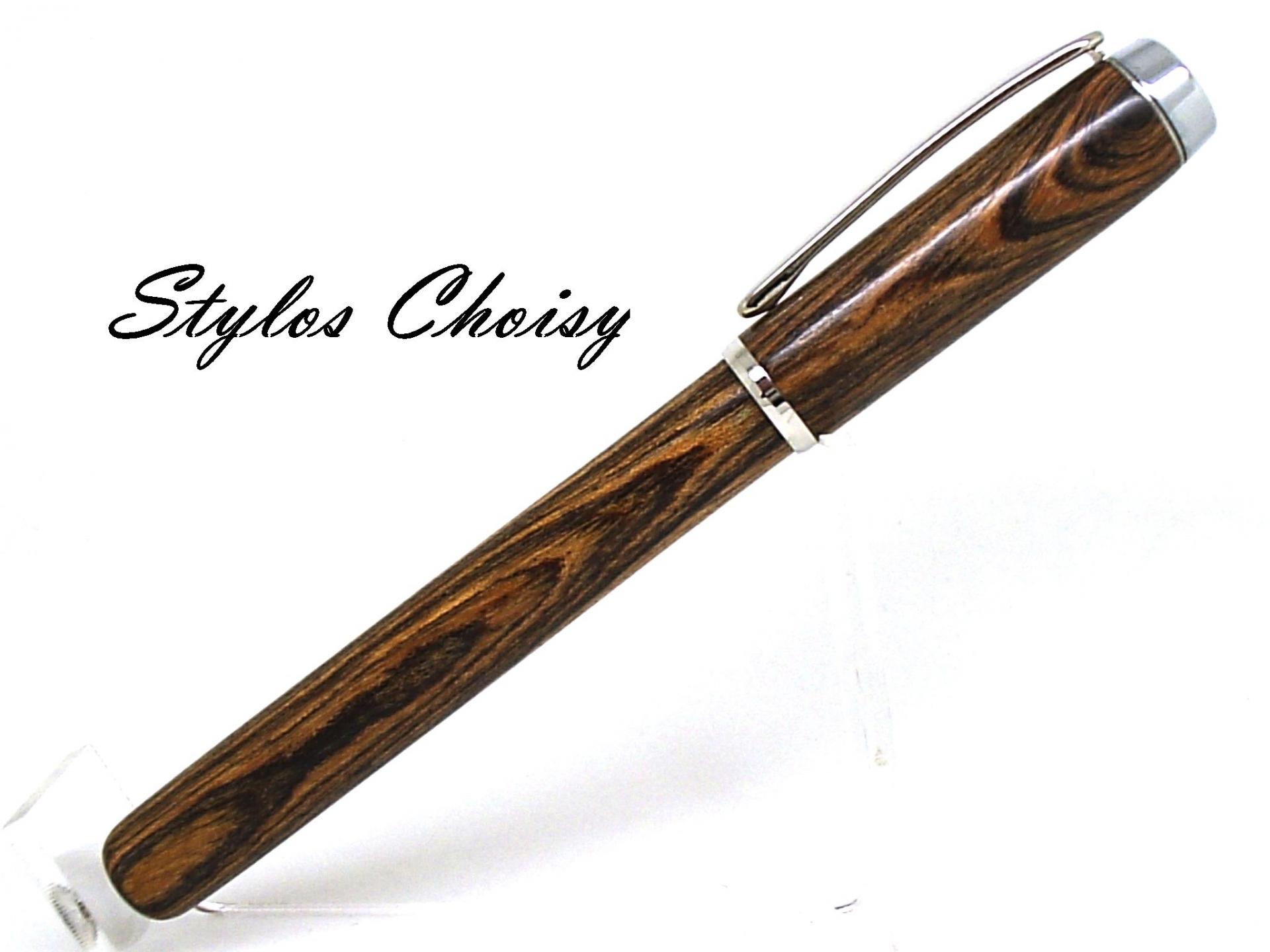 Plume empreinte en bocote et platine 2