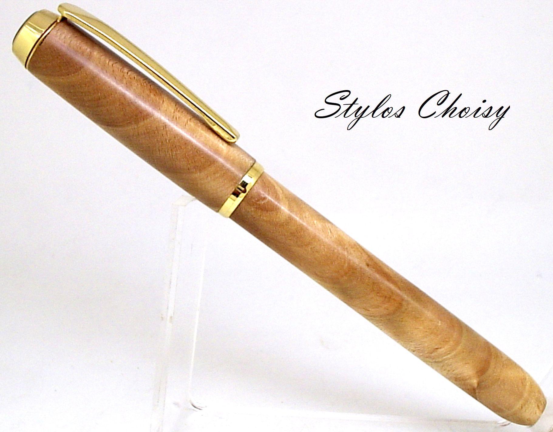 Plume empreinte loupe de hetre et or 10 carats 1