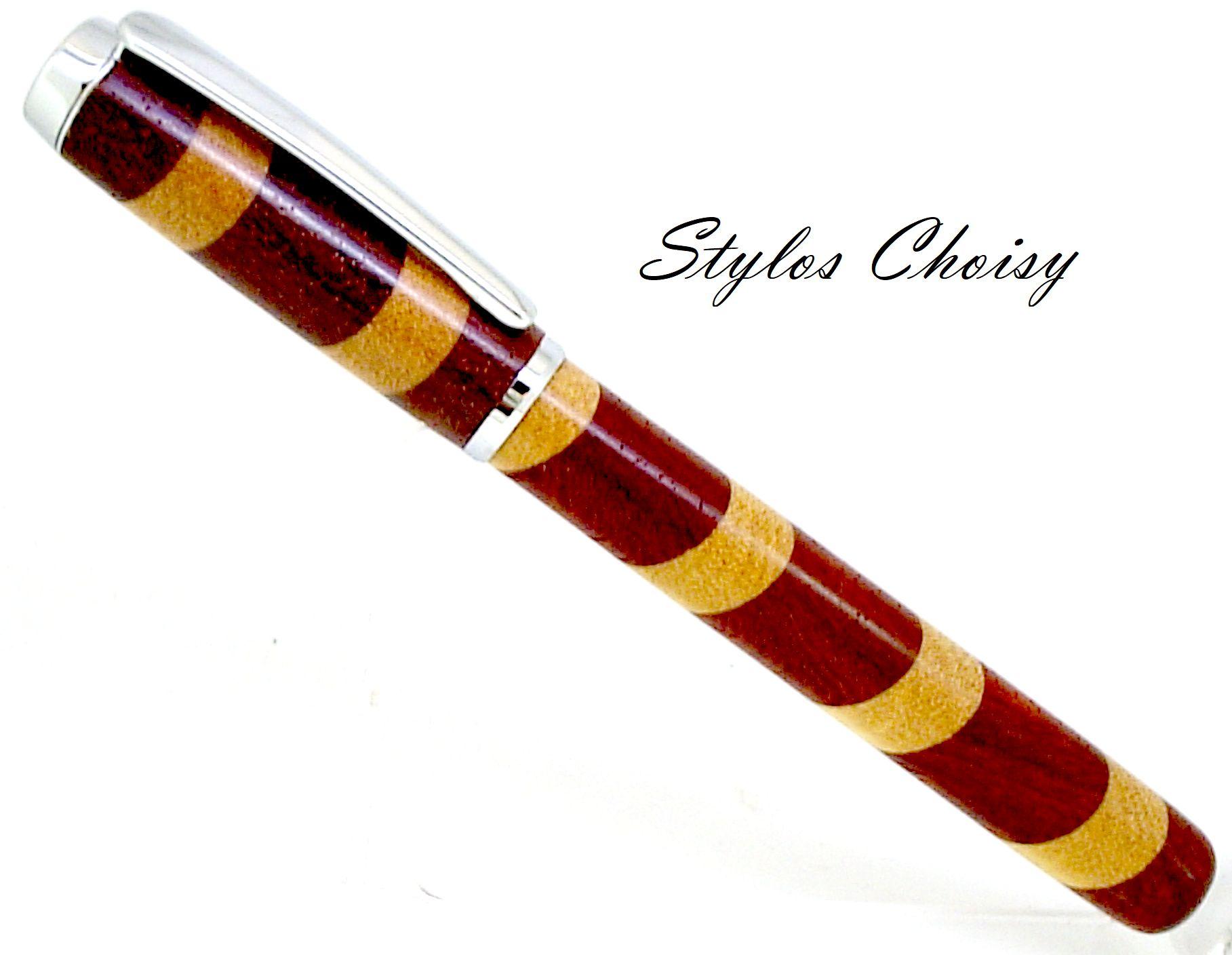 Plume empreinte padouk et difou platine 1