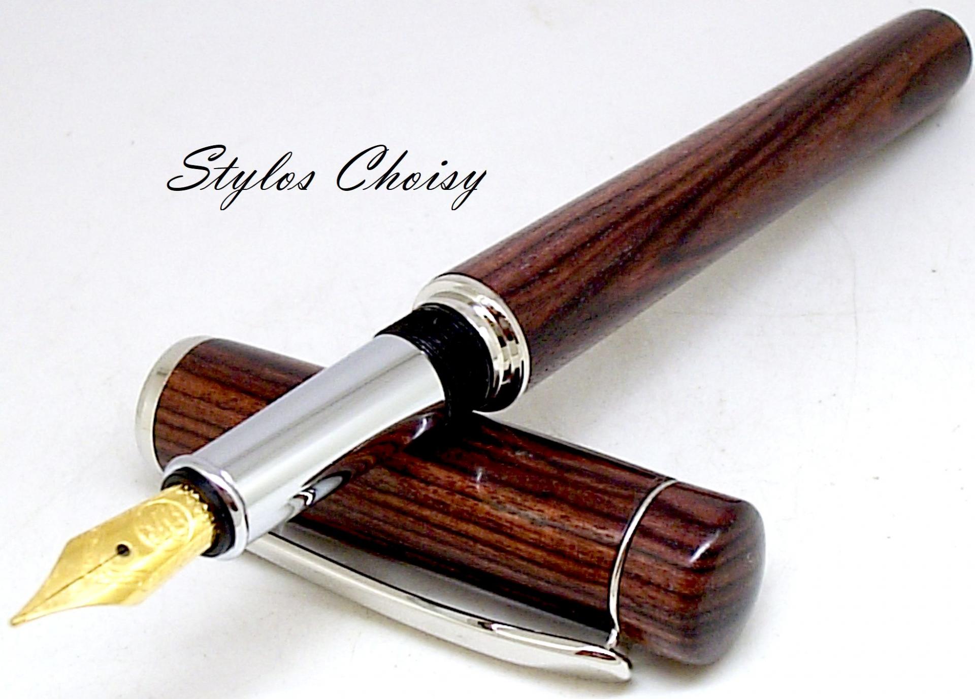 Plume empreinte palissandre bois de violette et platine 11