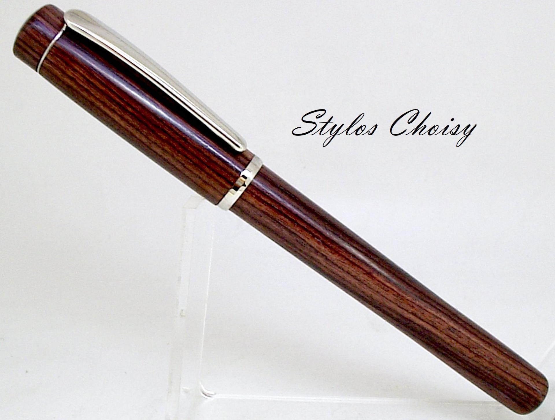 Plume empreinte palissandre bois de violette et platine 6