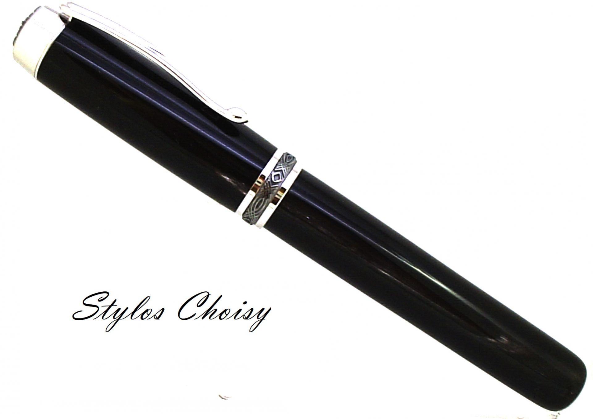 Plume reflexion senior metal corne de buffle platine et titane 1