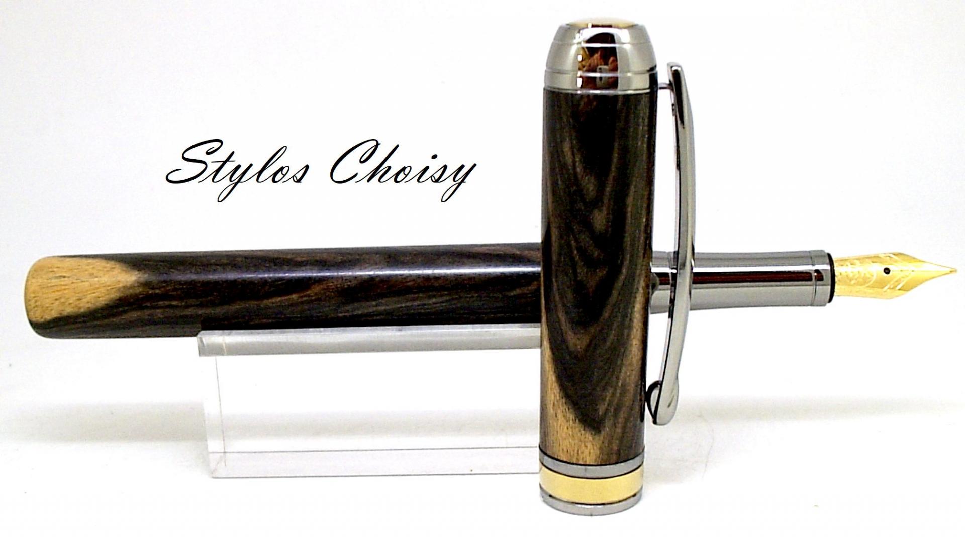 Plume serenite ebene royal du laos titane et titanium or 5
