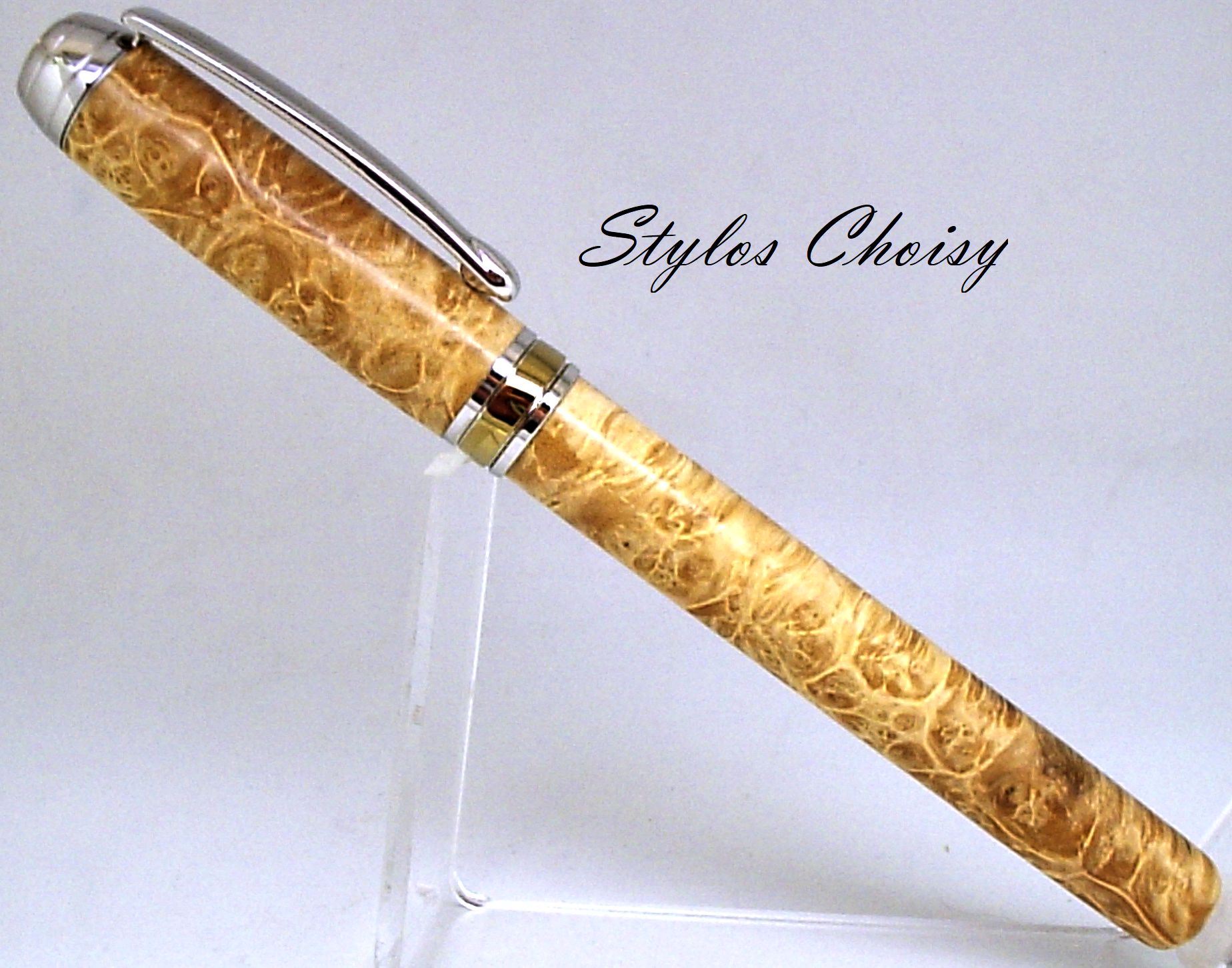 Plume serenite loupe d erable negundo platine et titanium 1