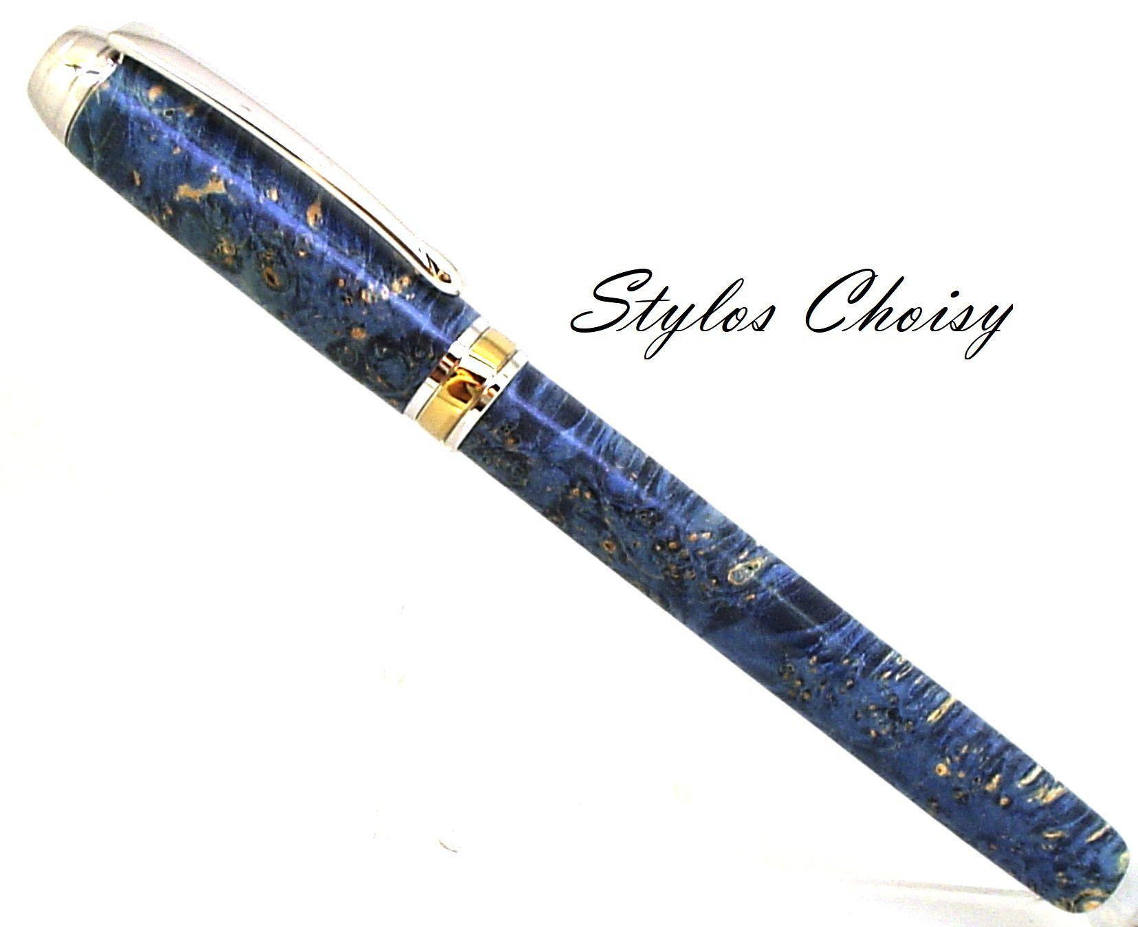 Plume serenite loupe d erable negundo stab bleue platine et titanium 1