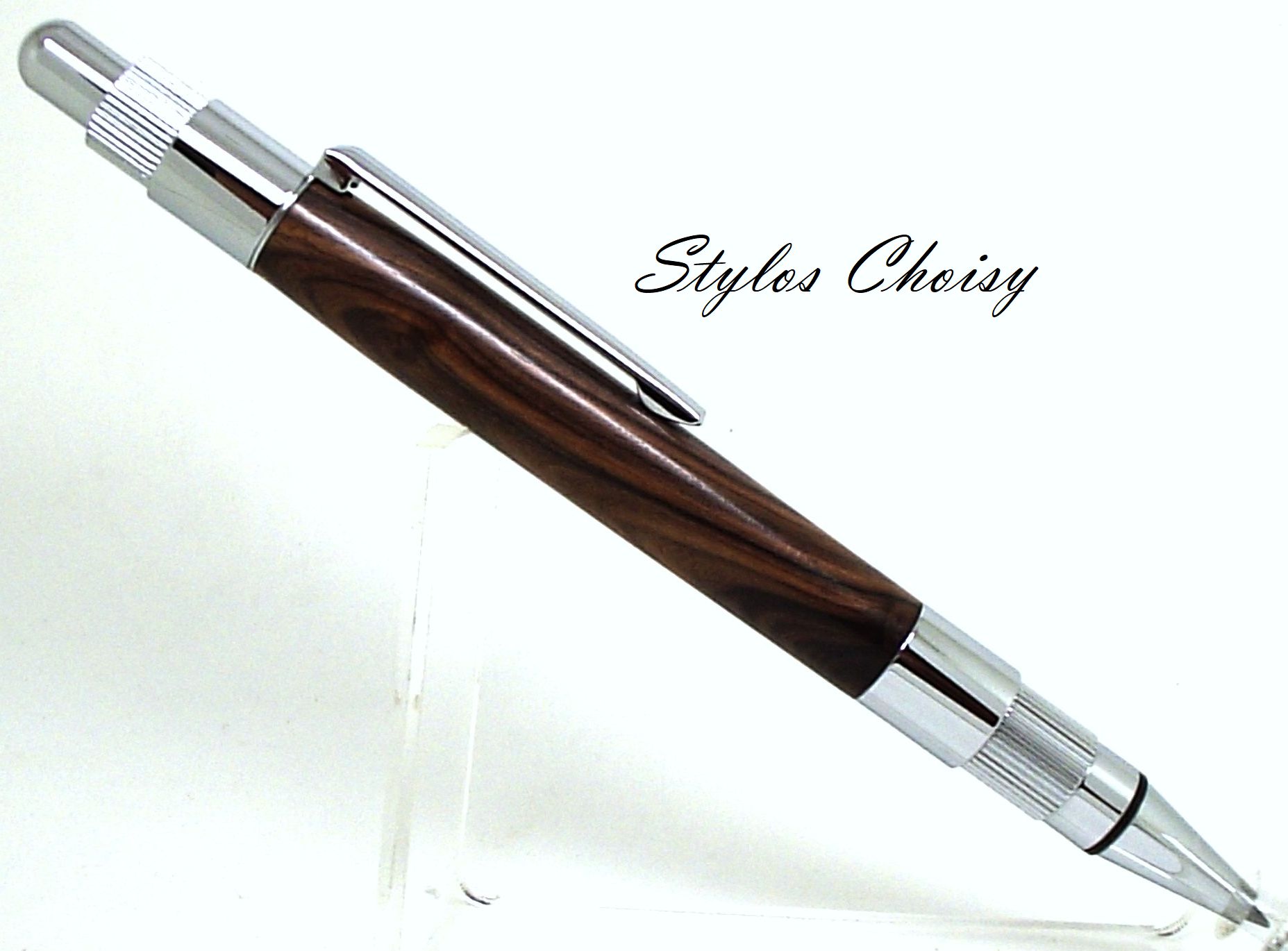 Portemine 2mm portrait palissandre de bolivie et chrome 1