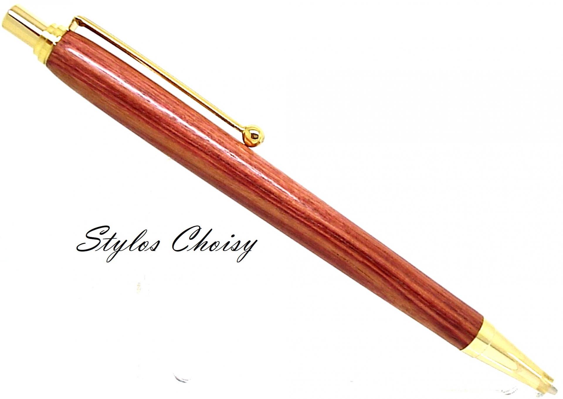 Portemine arc en bois de rose et or 10 carats 1