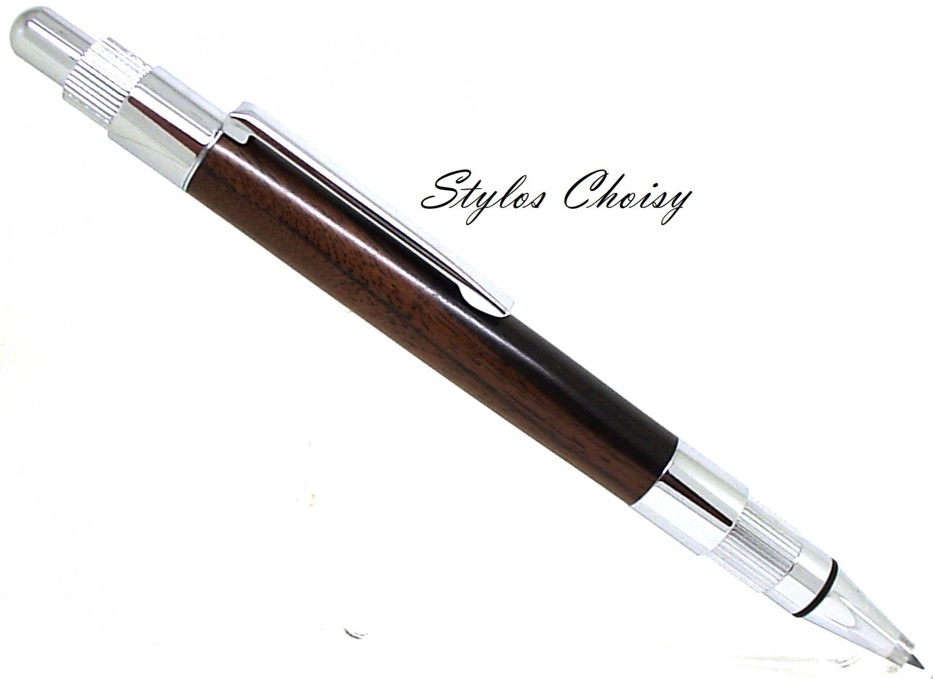 Portemine portrait ebene de macassar chrome 3