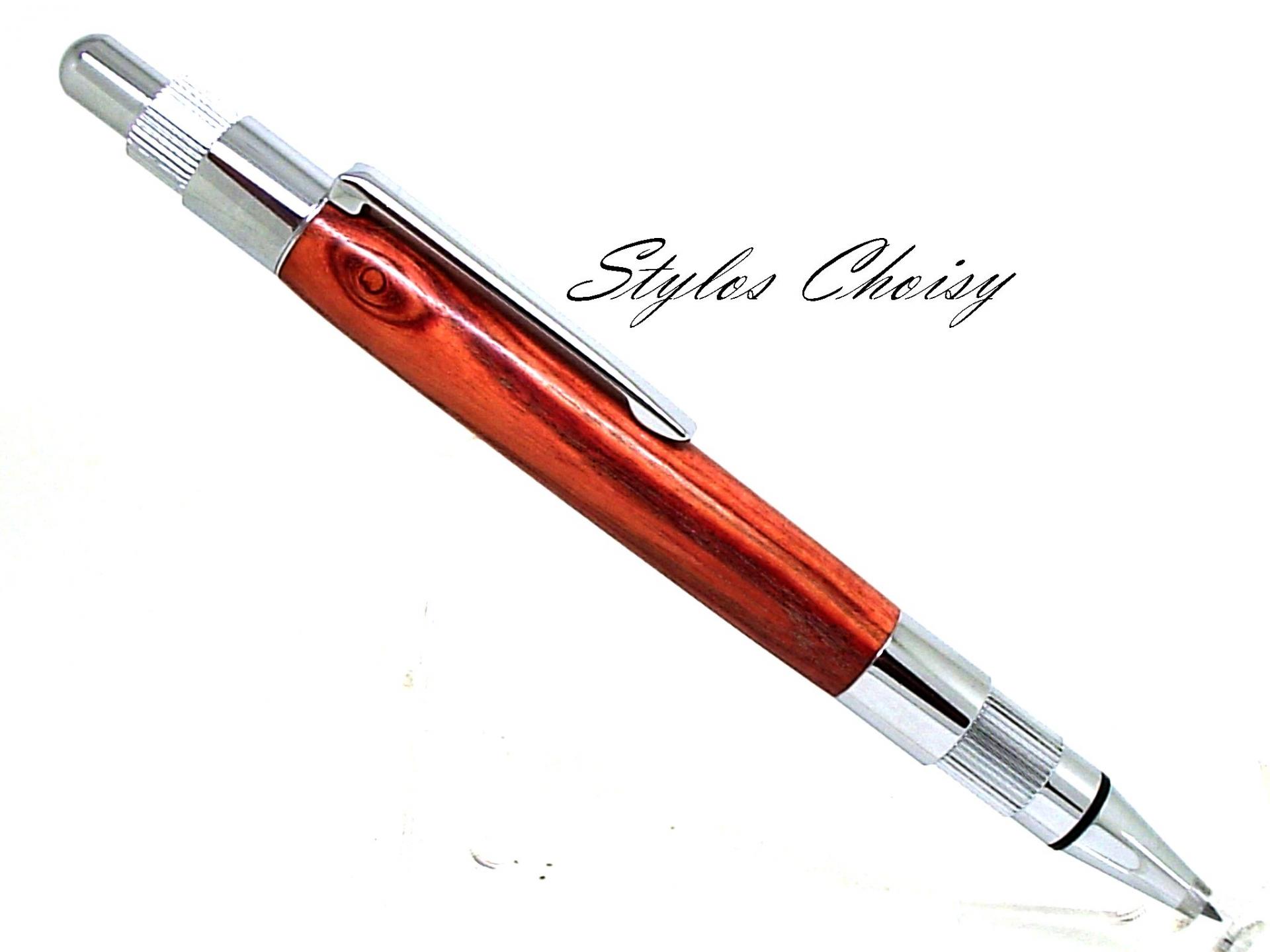 Portemine portrait en bois de rose et chrome 1