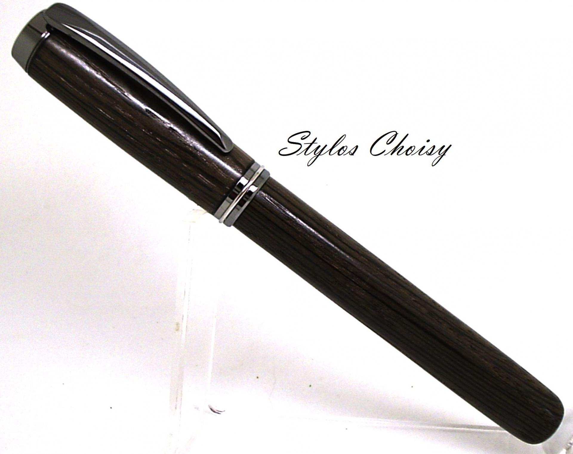 Roller confidence chene de tourbiere age de 5500 ans titane et platine 1
