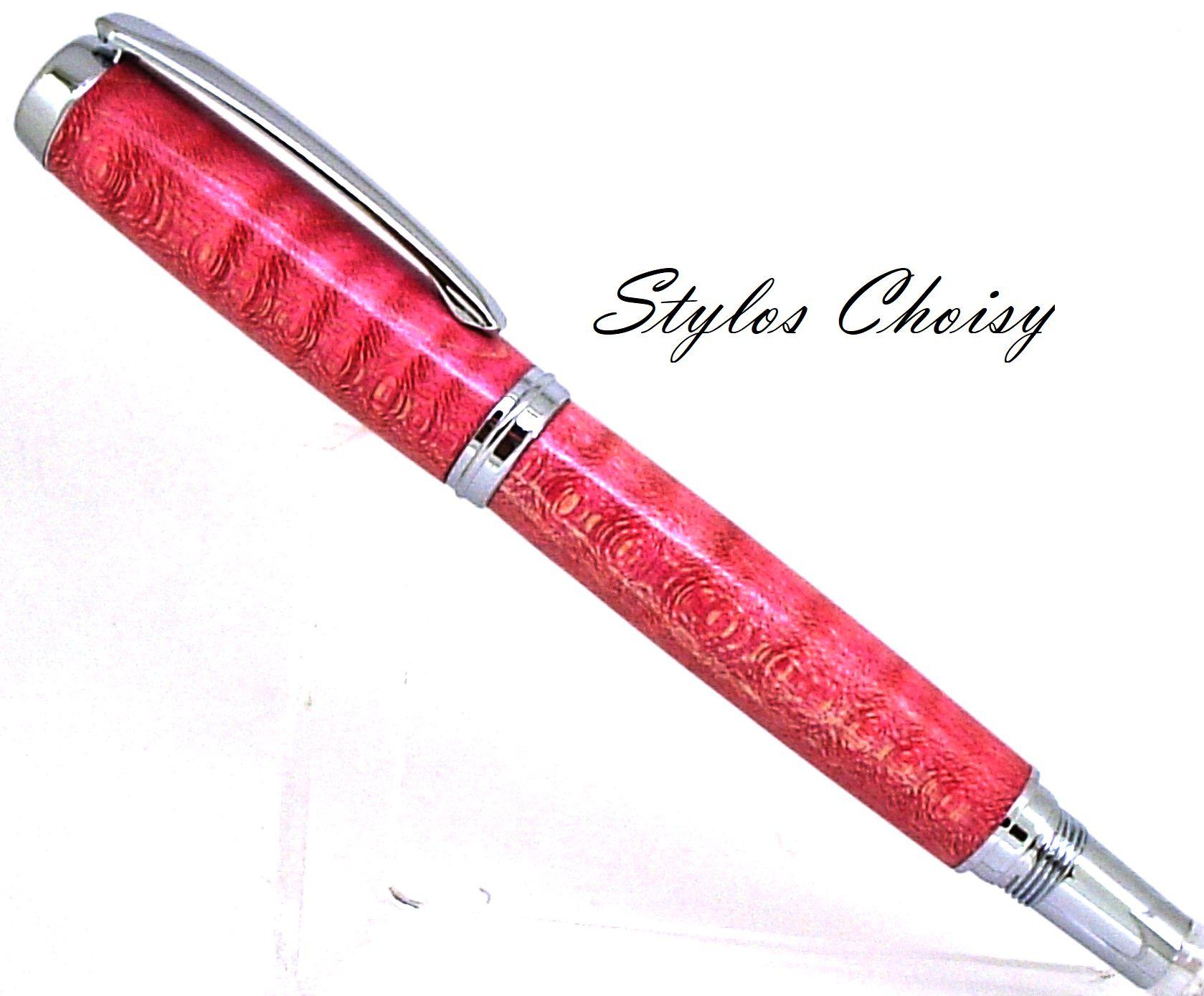 Roller decouverte erable sycomore onde ecostabilise rose rouge et chrome 1