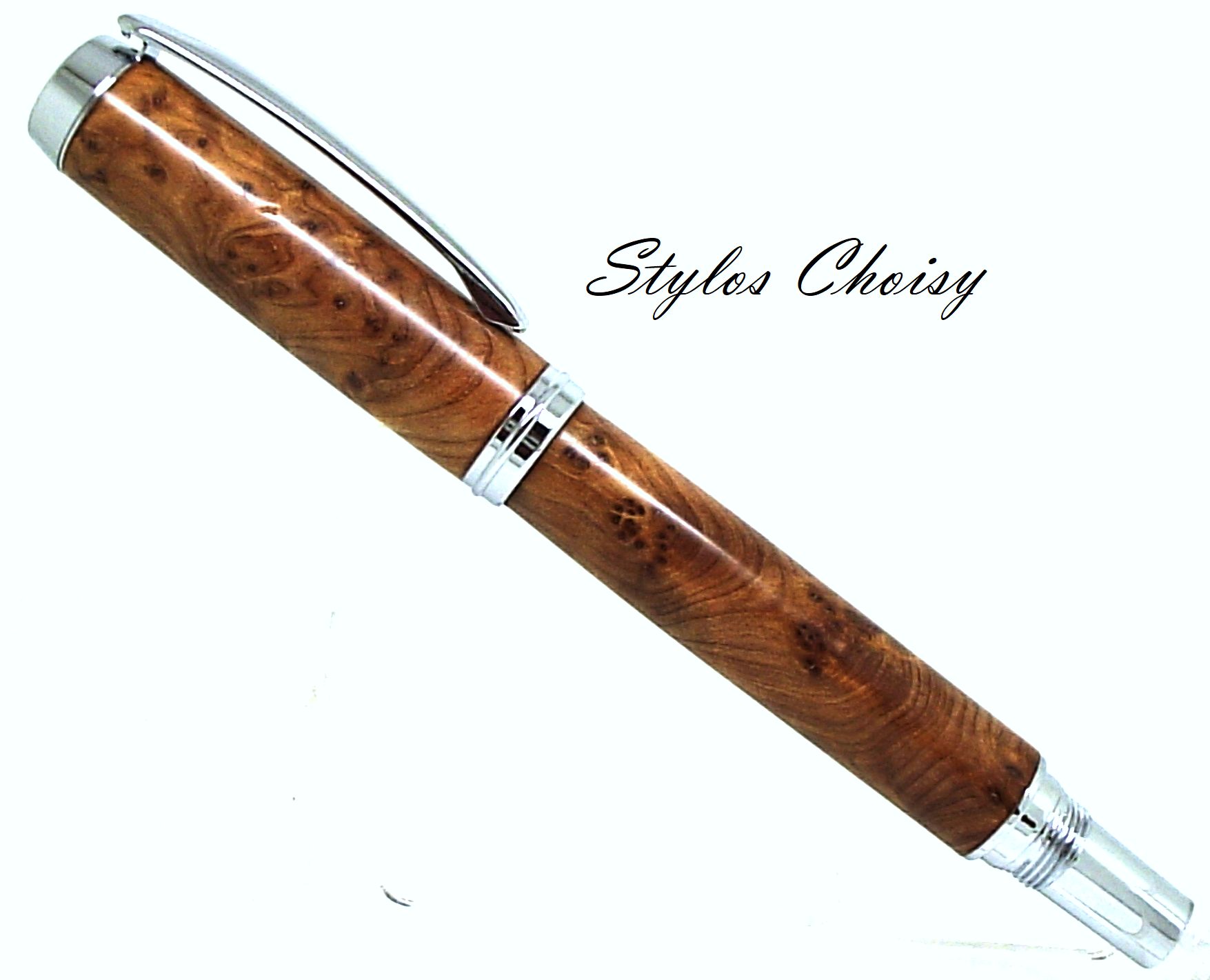 Roller decouverte loupe de thuya du maroc et chrome 1