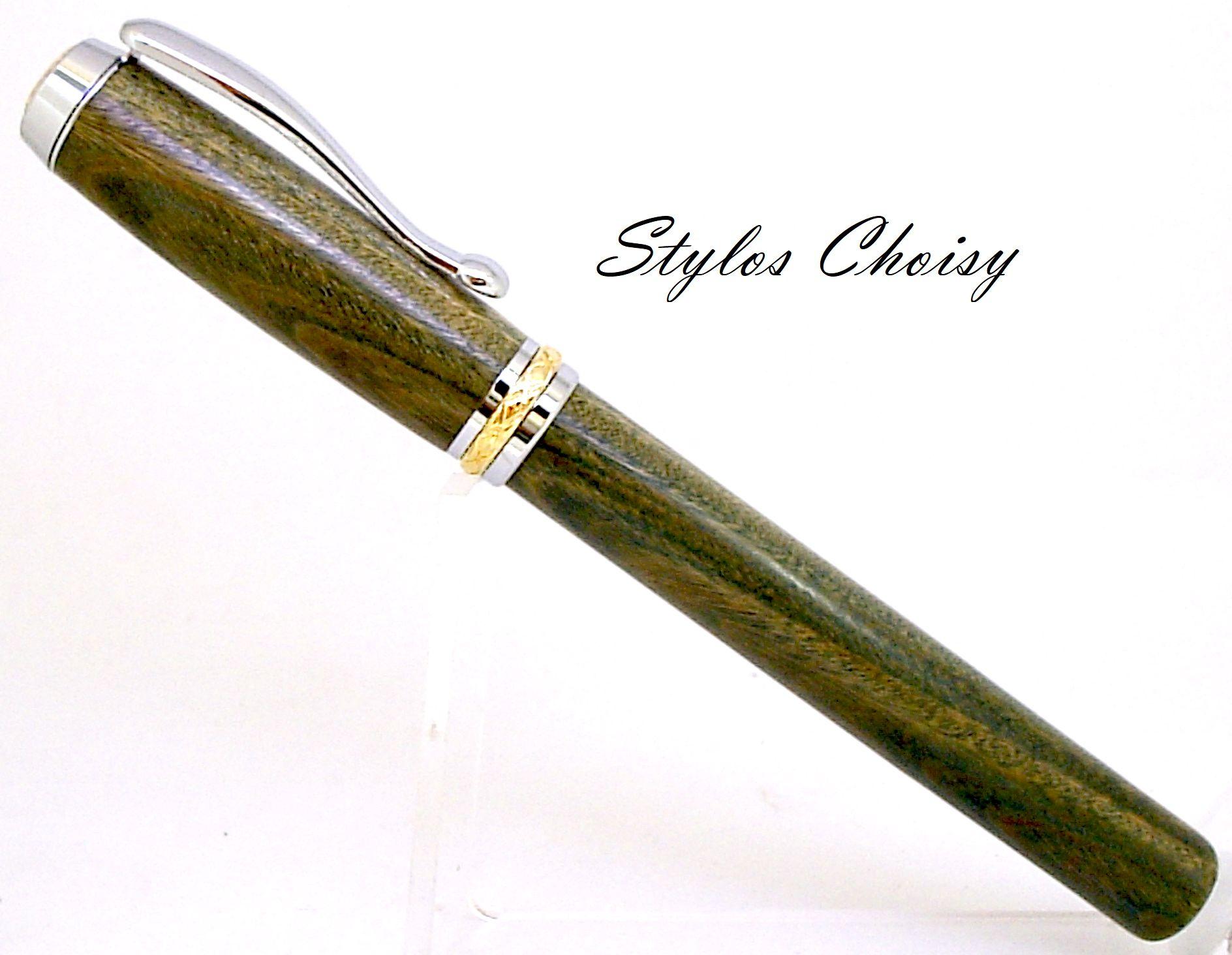 Roller desir en gaiac de guyane platine et or 10 carats 1