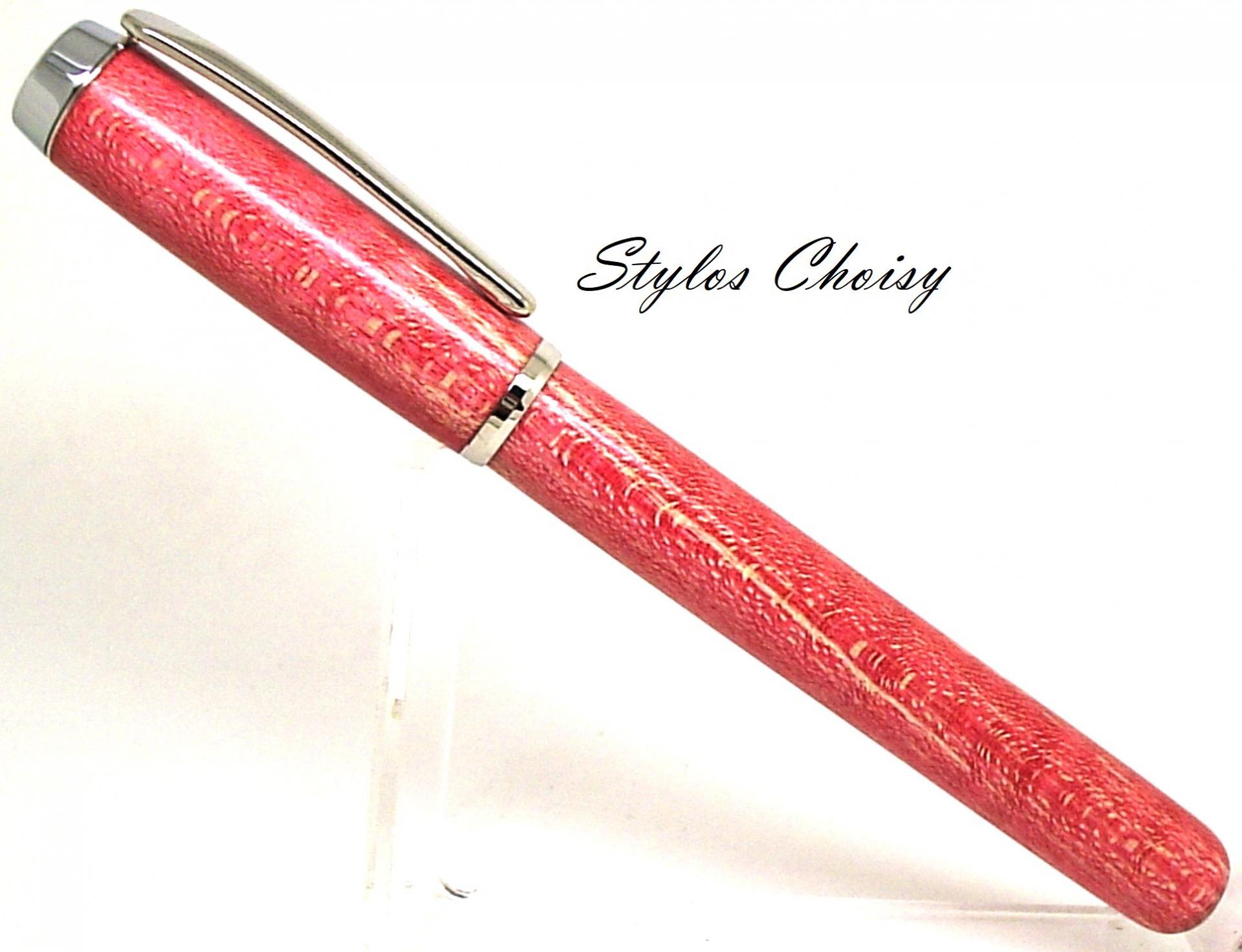 Roller empreinte loupe d erable ecostabilise rouge et platine 1