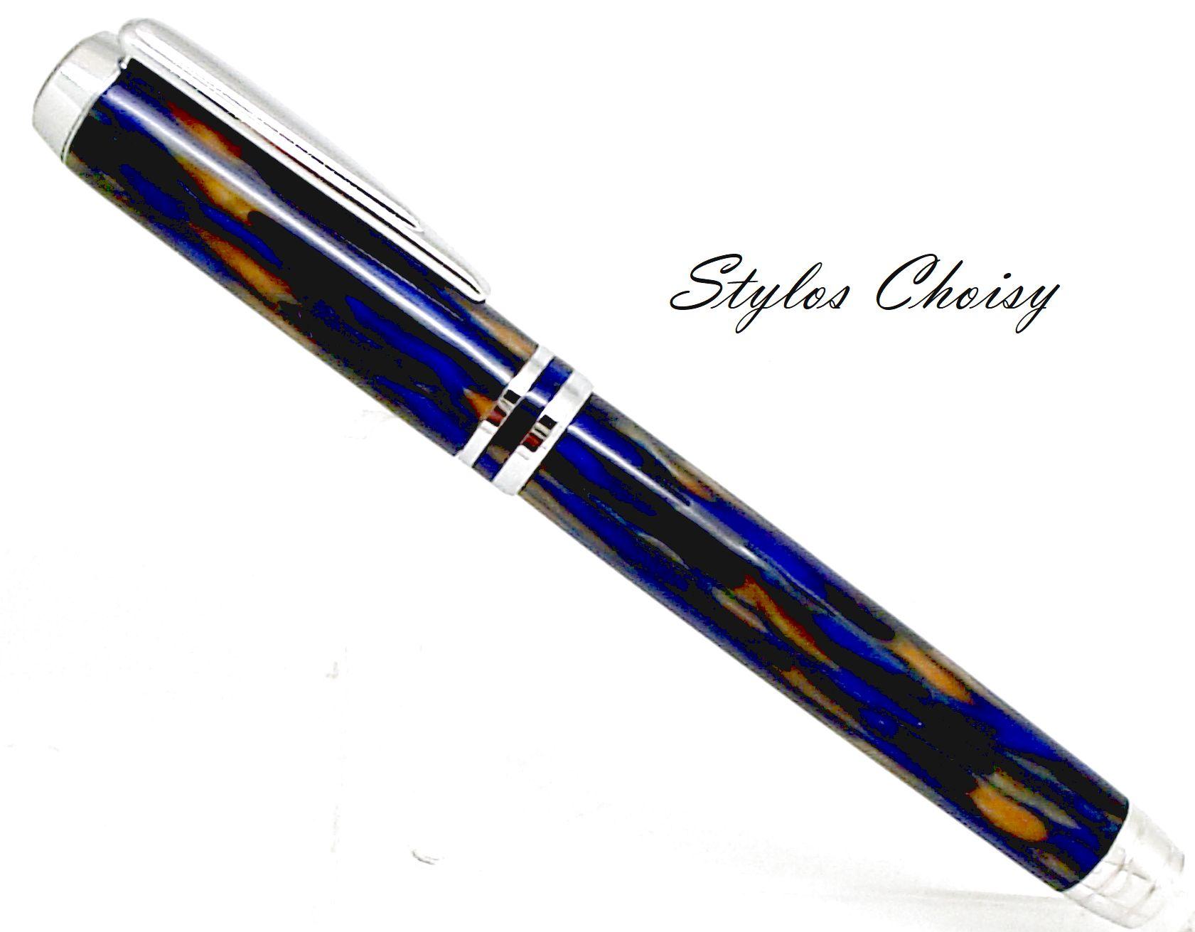 Roller fusion galalithe mabree bleue et chrome 1