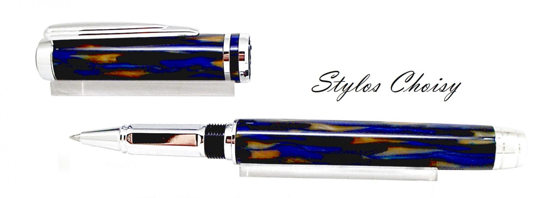 Roller fusion galalithe mabree bleue et chrome 5