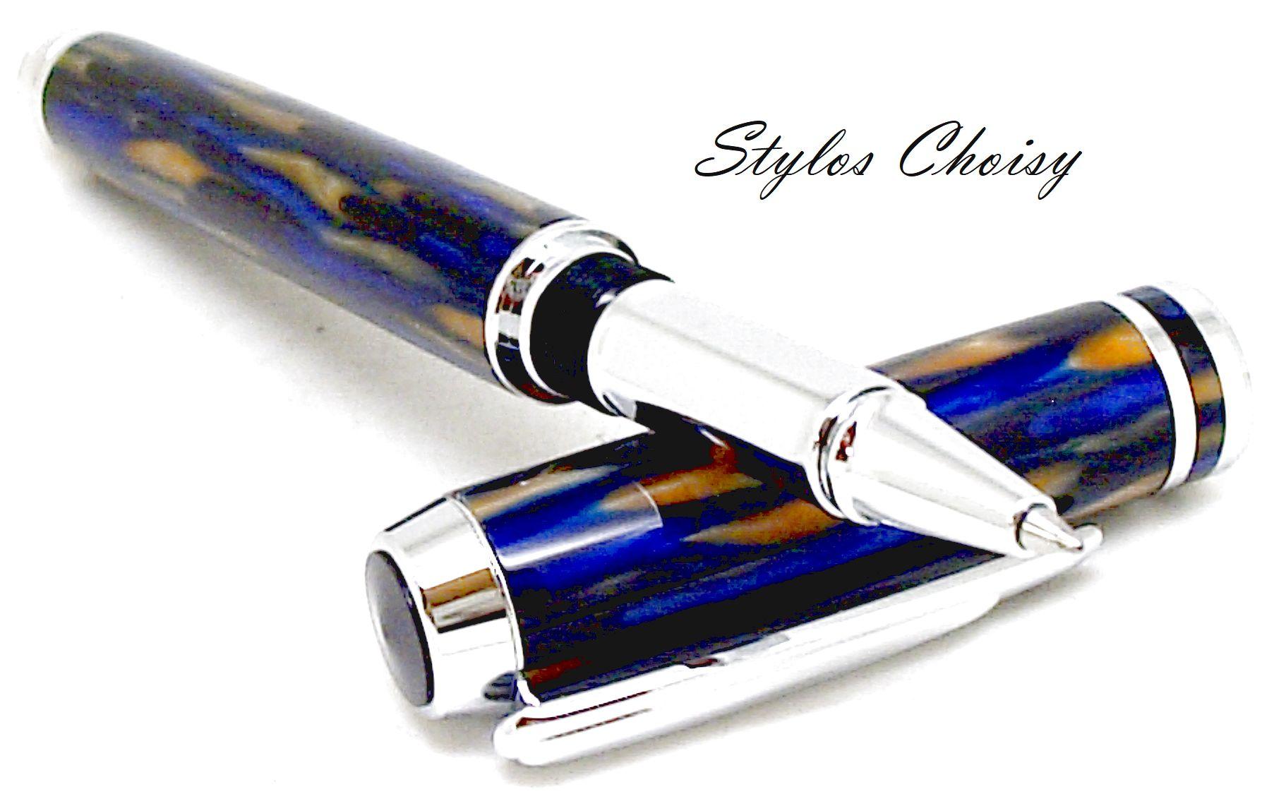 Roller fusion galalithe mabree bleue et chrome 6