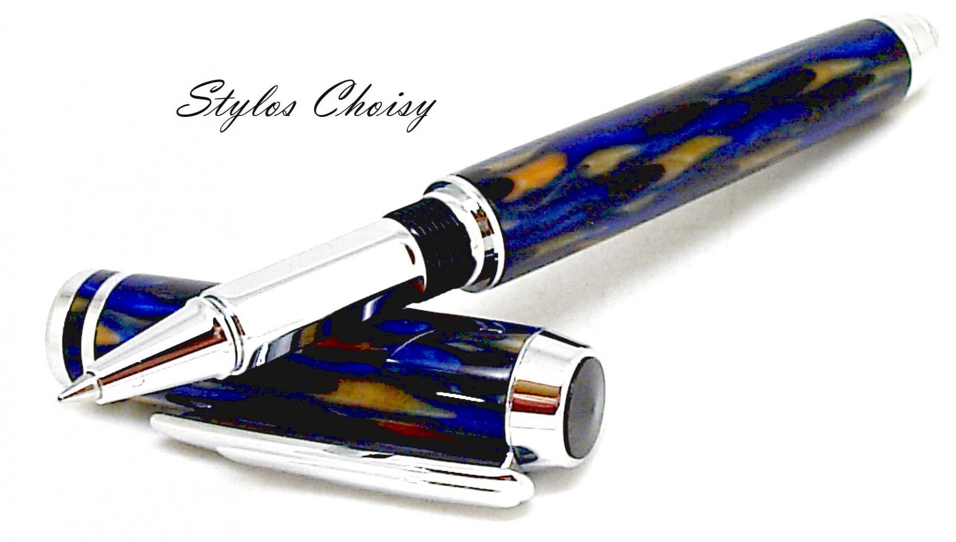 Roller fusion galalithe mabree bleue et chrome 7