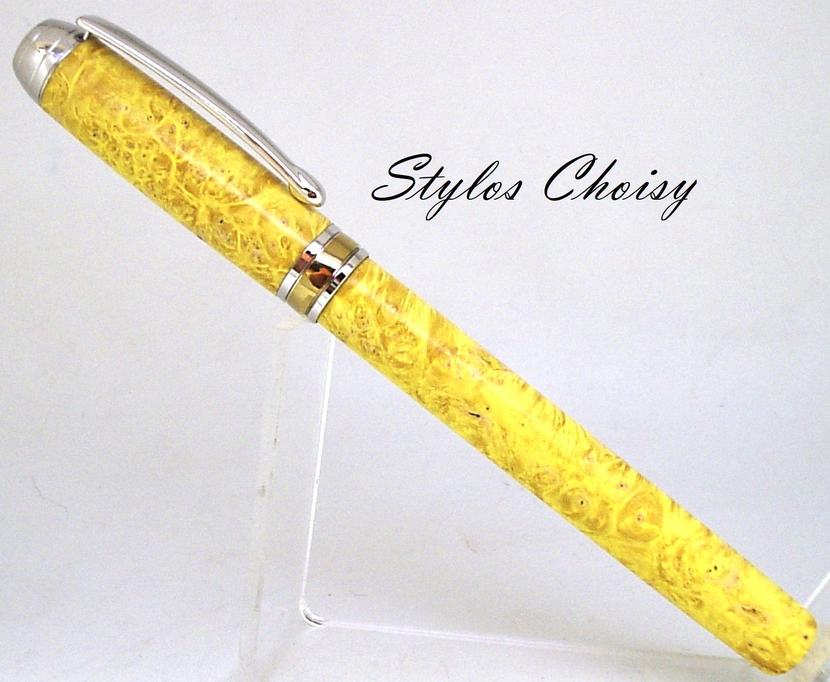 Roller serenite loupe d erable negundo stab jaune platine et titanium 1