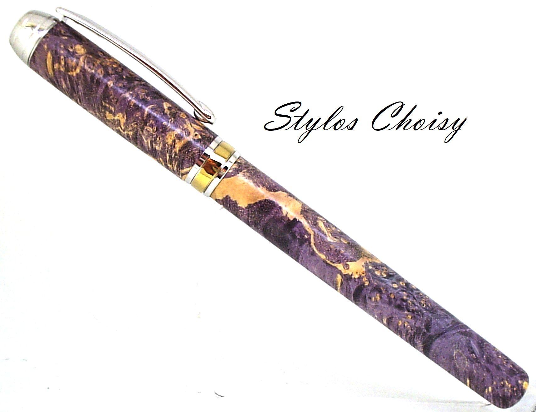 Roller serenite loupe d erable negundo stab violette platine et titanium 1