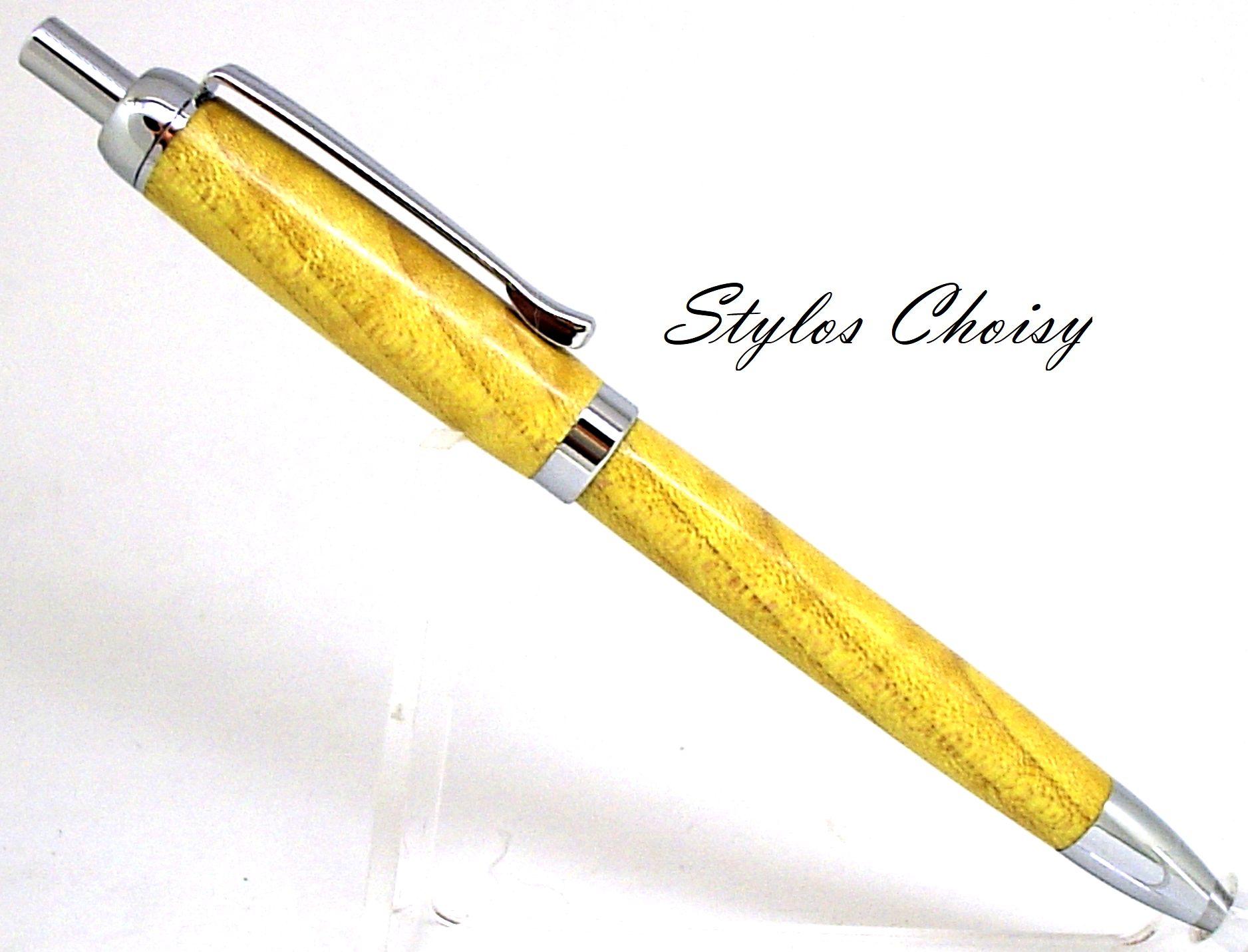 Tentation en erable sycomore ecostabilise jaune et chrome 1